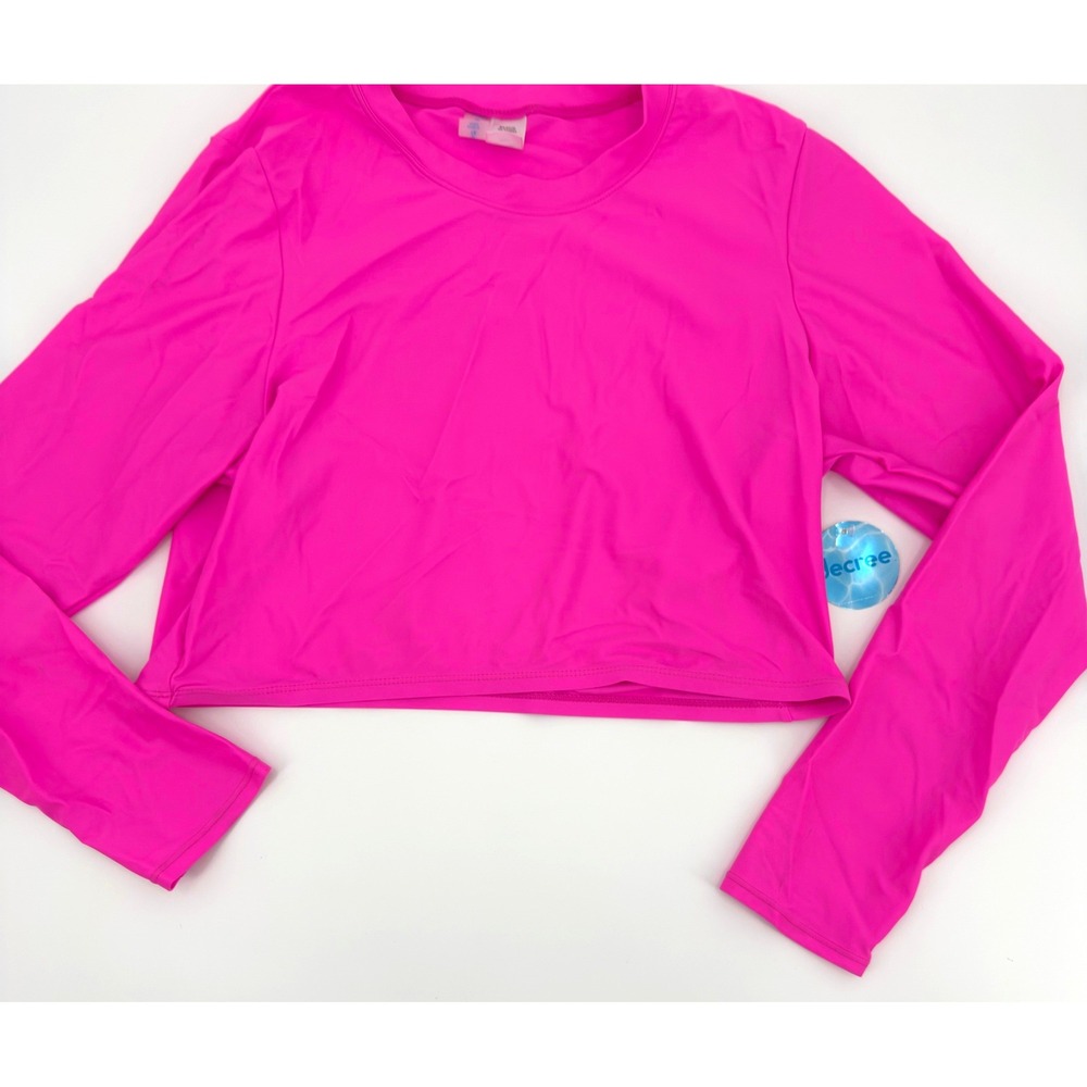 Decree Hot Pink Long Sleeve Swim Top